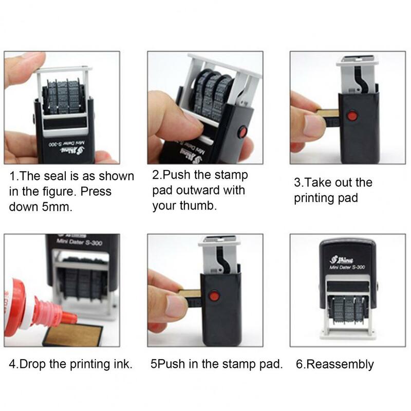 S-300 Date Stamp Shipping Receiving Office School Self-Inking Mini Date DIY Stamp Scrapbooking Stationery Stamp Rolling Wheel