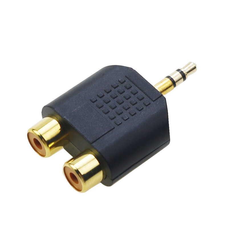 Adaptador Y divisor de Audio RCA, Conector estéreo macho a 2 RCA hembra de 3,5mm, convertidor de Cable de Audio de 3,5mm, 1 unidad