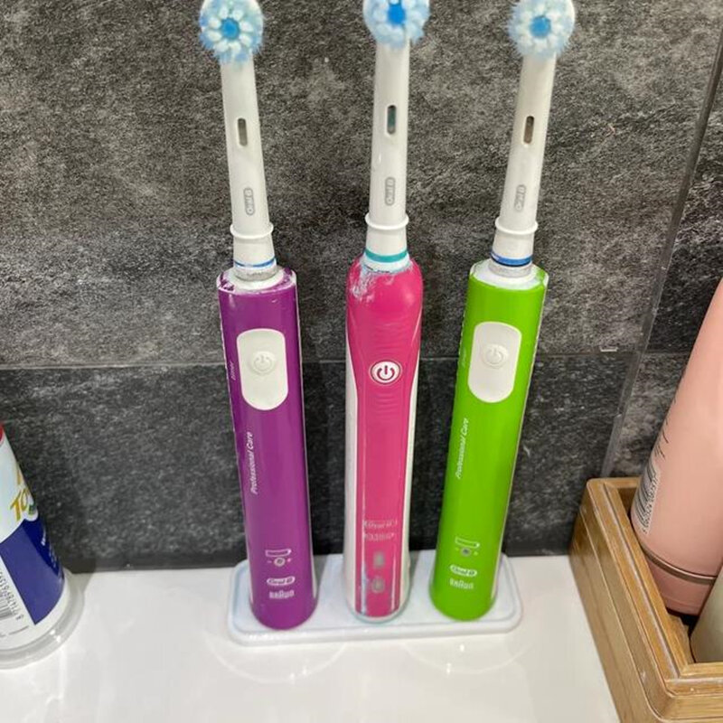 ที่วางแปรงสีฟันไฟฟ้า5, 4, 3, 2, 1 Braun แปรงสีฟันไฟฟ้าแบบ Oral B สีขาวพิมพ์3D