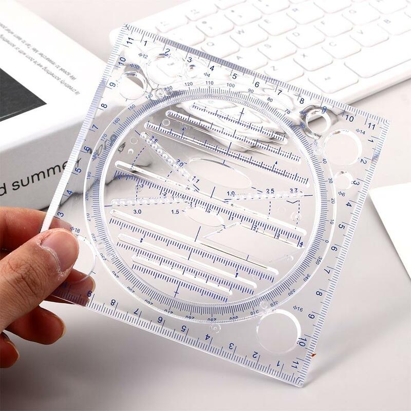 Stereo Template Geometric Drawing Template Circle Maker Drawing Ruler Multifunctional Drawing Ruler Springhall Angle