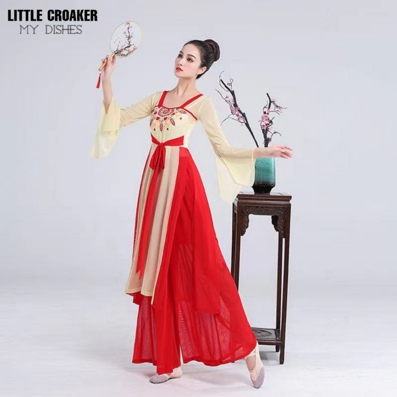 Chinese Dancing Dress for Women Song System China Clothes Ladies Chinese Classical Folk Dance Costume Women's Dance Wear