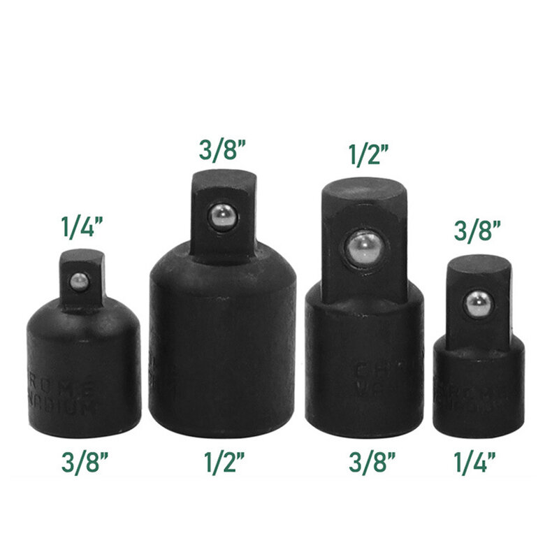 임팩트 렌치 임팩트 드라이버용 어댑터 세트, 드라이브 래칫 소켓 변환 감속기, 4 팩, 3/8 "1/4", 1/2 인치