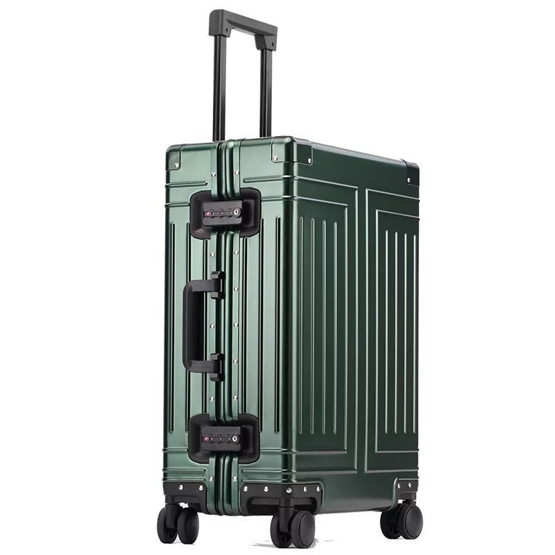Nova qualidade superior de alumínio viagem bagagem negócios trole mala spinner embarque carry on rolando bagagem 20/24/26/29 polegada