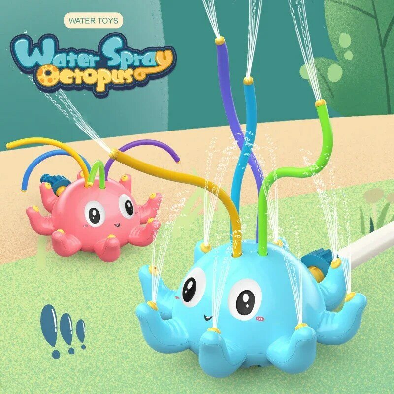 Outdoor Water Sprinkler Toys for Kid 3 4 5 6 7 Year Baby Bath Toys Backyard Spray Water Toys Octopus Sprinkler Toy for Children