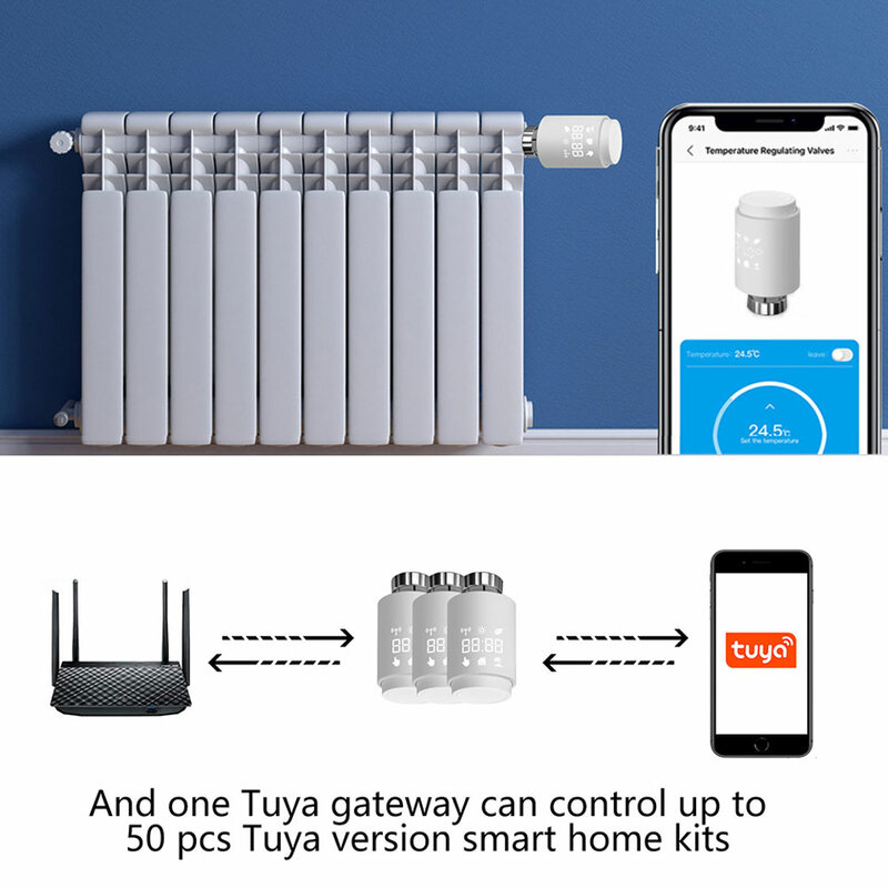 Jianshu Tuya Zigbee termostato radiatori valvola, Smart TRV termoregolatore per pavimento caldo Smart Life funziona con Alexa Google Home