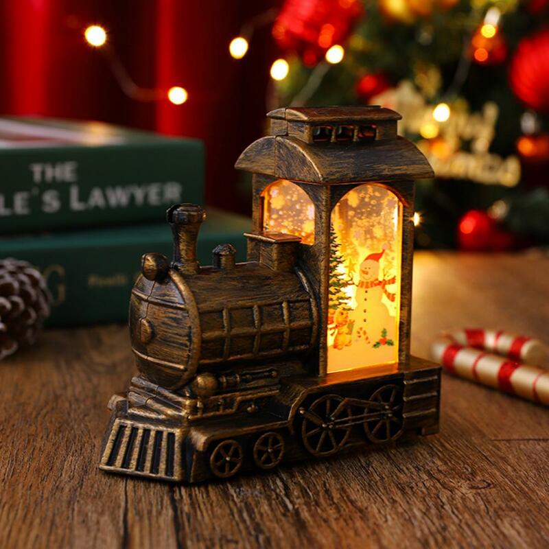 Lampu liburan meriah lampu manusia salju lampu Natal lampu malam antik dekorasi liburan dioperasikan baterai meriah untuk Natal