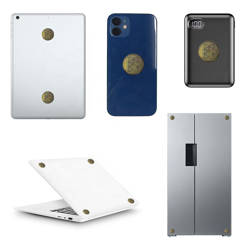 Hoonni vendita calda adesivo Anti radiazioni per telefoni cellulari adesivi rotondi EMF Shield in oro