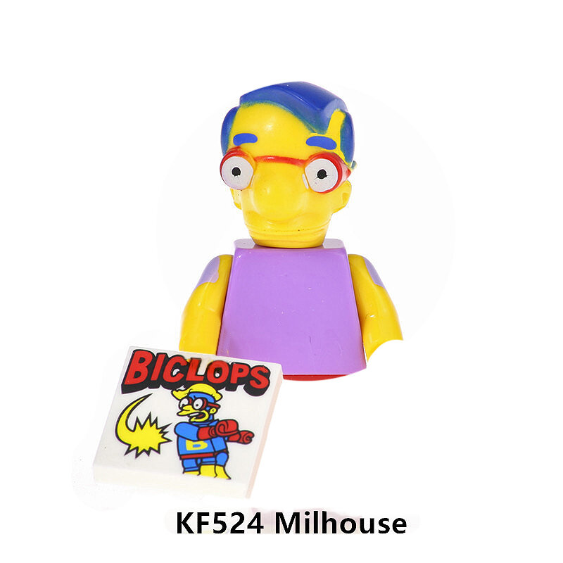 Os Simpsons Mini blocos de construção para crianças, brinquedo de tijolo, tijolos, anime Cartoon, Jay Marge, presentes para crianças