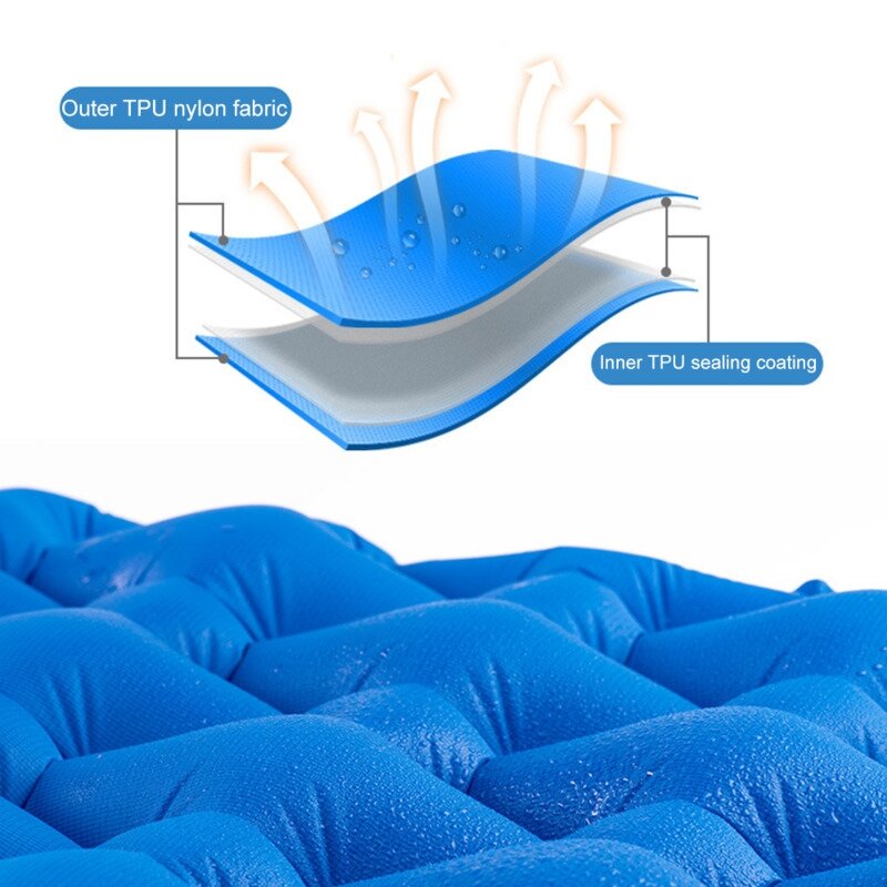 Outdoor Camping Sleeping Pad Beach Inflatable Mattress Ultralight Air Cushion Travel Hiking Folding Sleep Mat Water Proof