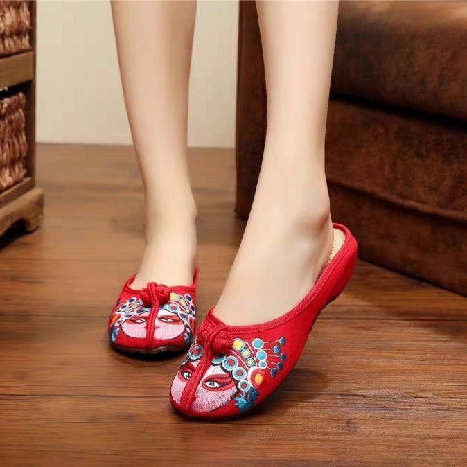 Baotou – pantoufles de loisirs pour femmes, pantoufles de mode vieux pékin, pantoufles de Style ethnique pour dames