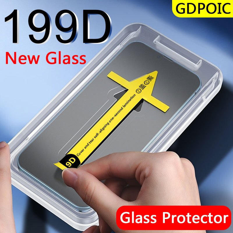 GDPOIC pelindung layar iPhone, untuk iPhone 13 11 14 15 Pro Max layar kaca Tempered pada iPhone 12 13 X XS Max XR pengiriman standar