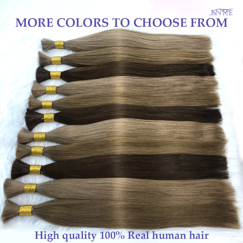JSNME-وصلات شعر بشري مستقيم للصالونات ، أشقر ، أسود ، بني ، ريمي حقيقي بالجملة ، عالي الجودة ، لون 47