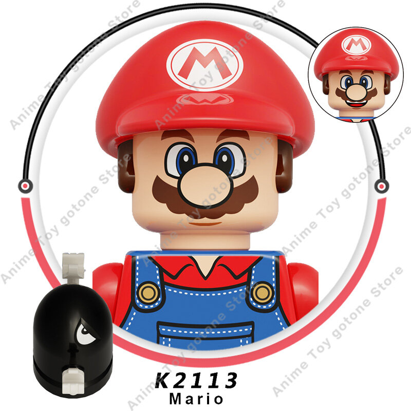 Anime Super Mario Blocos de Construção para Crianças, Mini Action Toy Figuras, Tijolos Montar Brinquedos, Presentes Luigi, KDL805