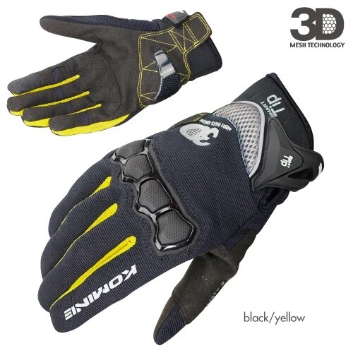 Komine-guantes protectores de malla 3D para motocicleta, guante de Motocross, GK, verano, 162