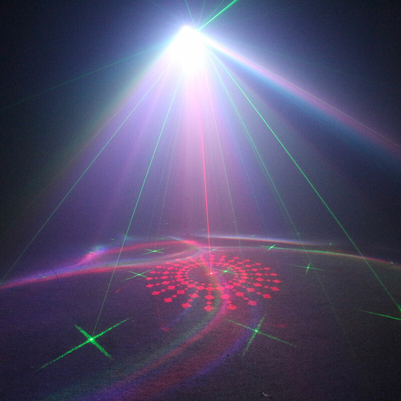 Senter Laser LED, ESHINY RGB lampu LED Aurora lampu malam R & G Laser 64 pola proyektor disko anak-anak hadiah anak-anak efek kamar tidur lampu pesta USB X64D2