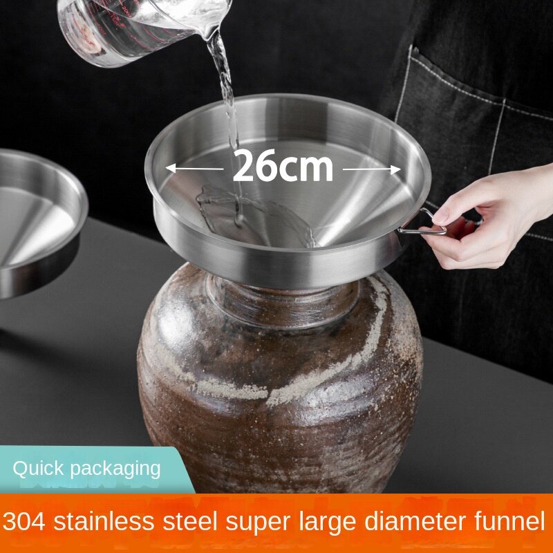 TINGKE Stainless Steel Funnel - Large Diameter, Industrial Grade, Extra Wide Mouth for Commercial and Home Use