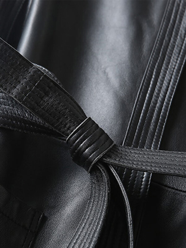 Lautaro-Chaleco de piel sintética suave para mujer, chaqueta sin mangas de marca de lujo con cinturón, elegante, para oficina, para primavera y otoño, 2022