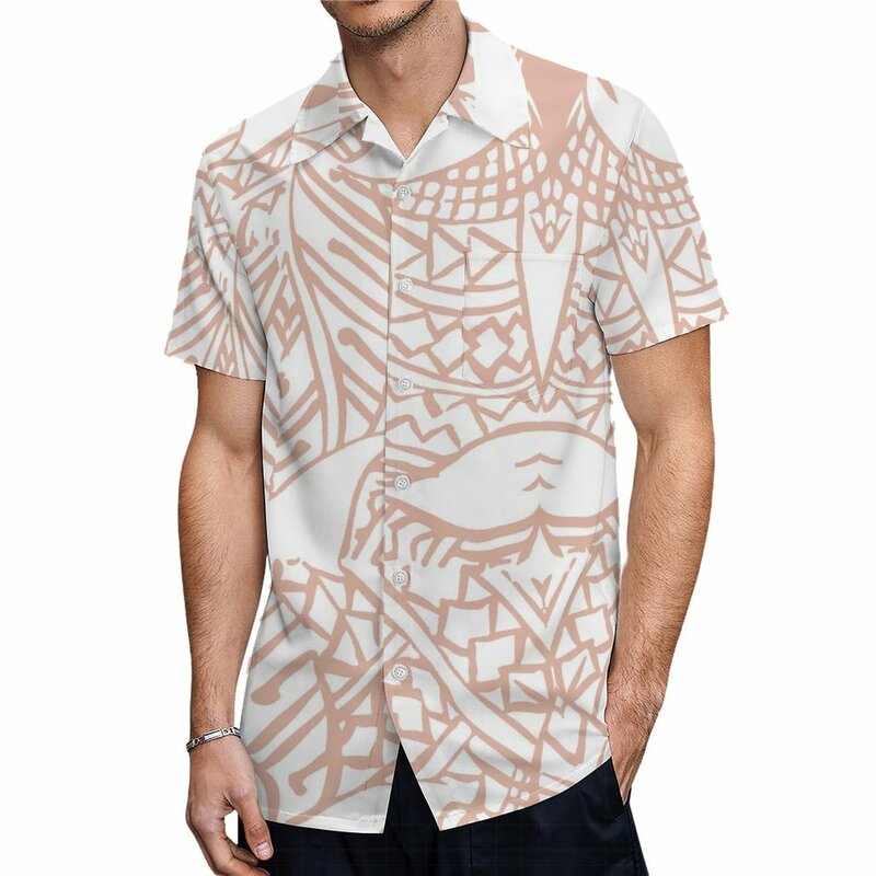 Samoan-vestido de cuello redondo personalizado para mujer, maxivestido de fiesta a juego, camisa informal para hombre, estampado de diseño de isla del Pacific