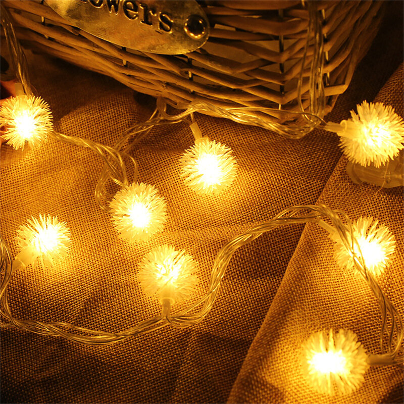 10/6/3/2m Weihnachten LED Schneeball Licht String Fee Girlande Lampe für Hochzeit Weihnachten Neue jahr Home Party Indoor Outdoor Dekoration