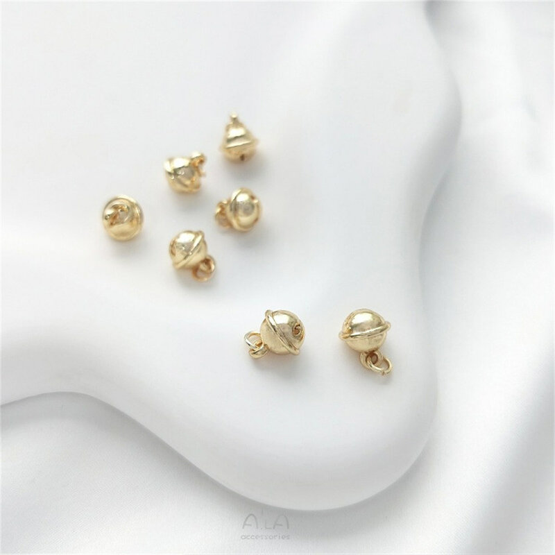 14k ouro pequeno sino pingente, jóias artesanais, DIY pulseira, colar encantos, acessórios, 8mm, K509