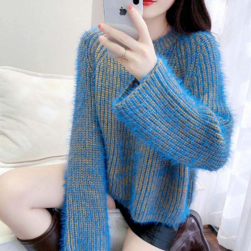 Fashion O-Neck Loose Asymmetrical Knitted Sweater Women's Clothing 2023 Autumn Winter New Casual Pullovers Commute Tops
