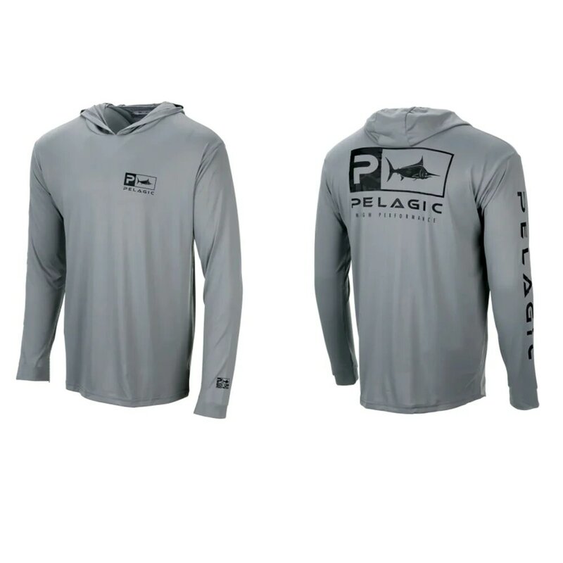 Pelagic Gear-Camiseta De Pesca con capucha para hombre, ropa De rendimiento De camuflaje, protección solar, transpirable