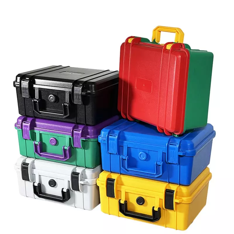 Caja de herramientas de seguridad para instrumentos, maletín de plástico ABS con espuma en el interior, 280x240x130mm