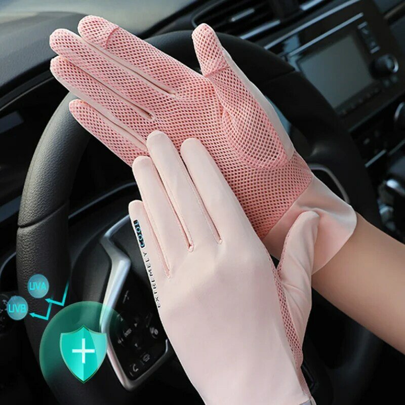 Breathable Mesh Glove Summer Anti-UV Universal Car Driving Running Cycling Fishing Sports Thin Ice Silk Glove for Men Women