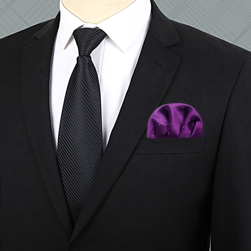 ชุดสูทชายกระเป๋าสี่เหลี่ยมลายจุดผ้าซาตินผ้าเช็ดหน้าสำหรับผู้ชายเสื้อสำหรับงานแต่งงาน