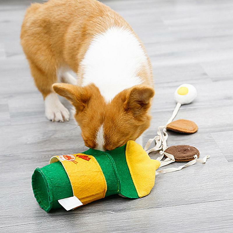 Jouet de nouilles Ramen pour chien, jouet léger pour chiot, jouet à cache-cache, peluche interactive et lavable