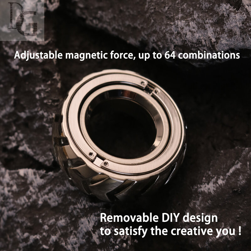 Metal Fidget Ring - Fidget Toys Stress Relief Toy Magnetic Fidget slider Promotes Focus, Clarity | Portable Design