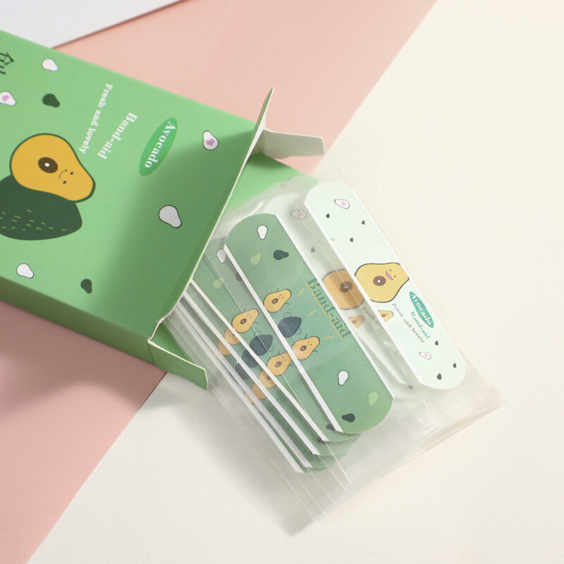 20 Stks/doos Cartoon Avocado Patroon Band Aid Voor Baby Kids Outdoor Sport Patch Portable Adhesive Bandage Decor Schoonheid Vinger Tape
