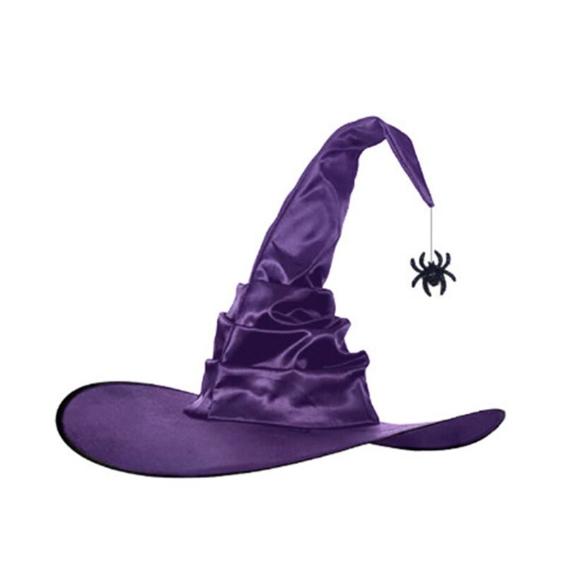 2 Stuks Gerimpelde Heksenhoed voor Kinderen Volwassenen Halloween Party Cosplay Kostuum Rekwisieten Spooky Heksenhoed voor Party