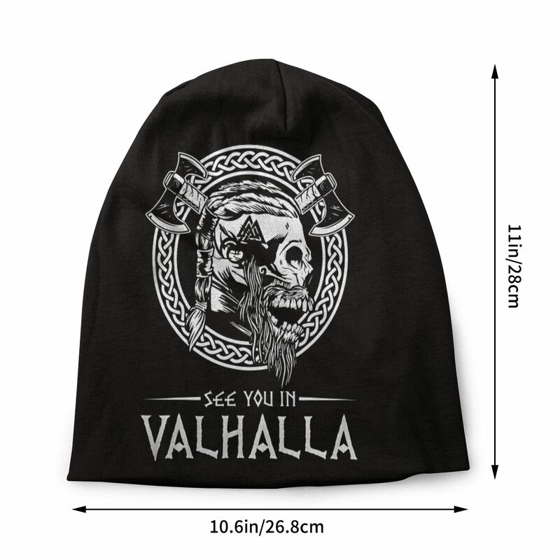 Melihat Anda dalam Valhalla Axe dicuci Bonnet tipis luar ruangan Beanies kasual perlindungan Pria Wanita topi