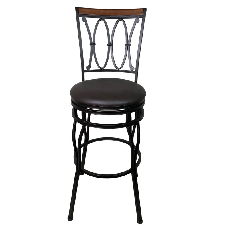 Шарнирный барный стул Better Home & Garden, регулируемый, 24 или 29 дюймов, бронза с масляным наматыванием, деревянная спинка, твердая металлическая текстурированная отделка
