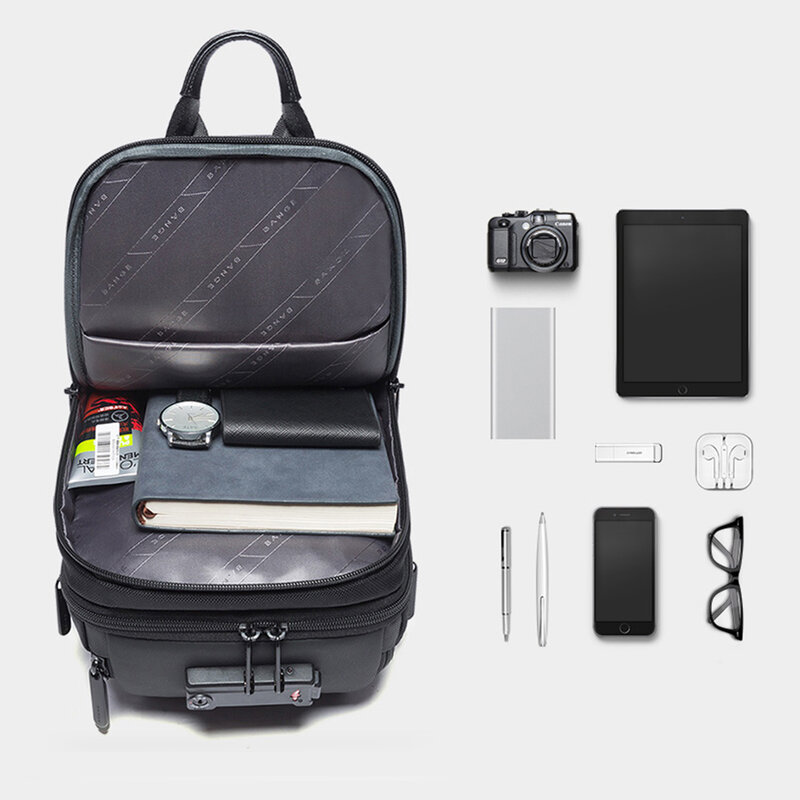 Anti Theft Large Capacity Crossbody Shoulder Bag For Men USB Charging Travel Sling Bag Fits in 9inch Pad