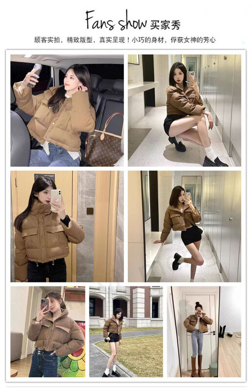 Women's Parkas Autumn Winter Coat Warm Solid Thickened Short Jacket Outdoor Hiking Stand Collar Casual Windproof Parkas Coats
