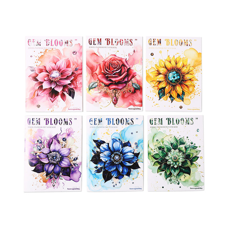 Stiker hewan peliharaan seri bunga permata, penanda retro dekorasi album foto 6paks/LOT