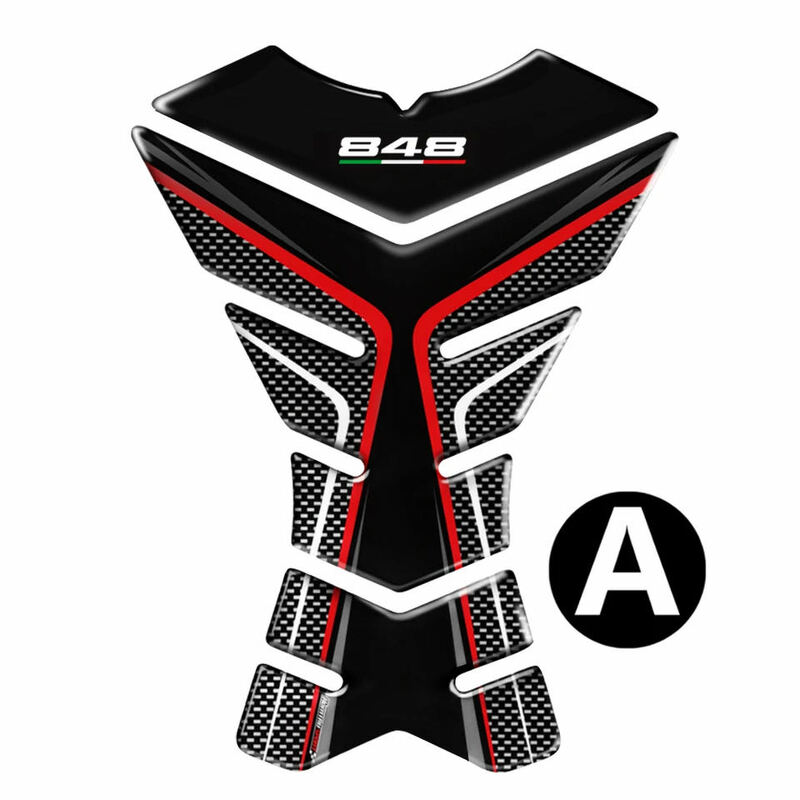 Motorcycle Gel Fuel Oil Tank Pad Fish Bone Protector Racing Sticker Tank Cap Cover For Ducati 848