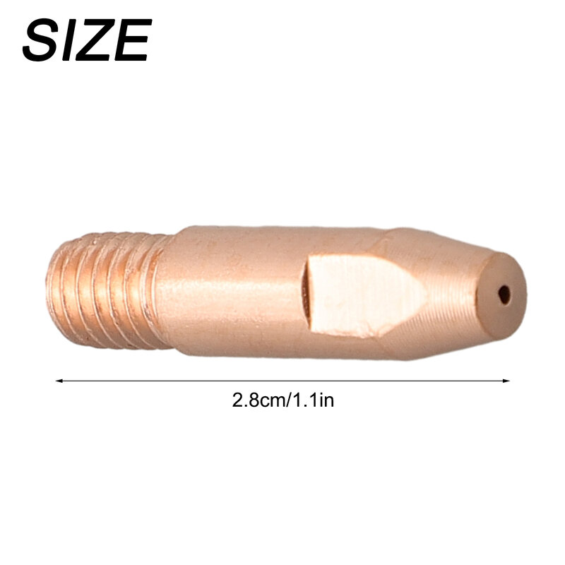1 buah kontak tembaga 0.8/1.0/1.2mm Tip M6 untuk Binzel 24KD MIG obor las Aksesori peralatan las tahan korosi