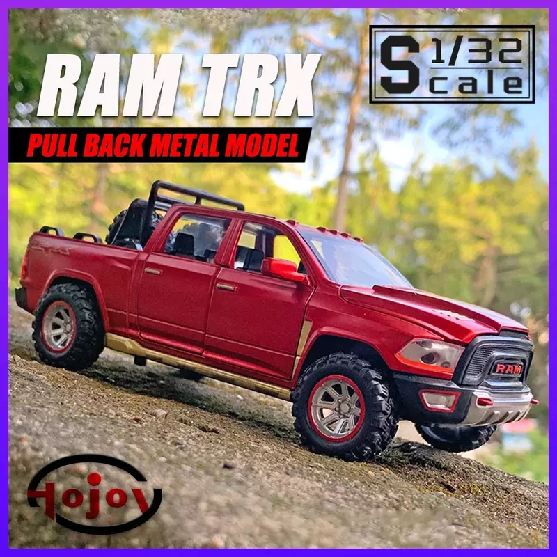 Scale 1/32 RAM TRX Pickup Truck Metal Diecast Alloy Toys Cars Models For Boys Children Kids Off-road Vehicle Hobbies Collection