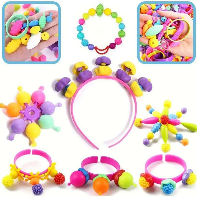 Popular Beads For Bracelets Snap Pop Beads Jewelry Making Toy Set Creative DIY Handmade Beaded Puzzle Multifunctional