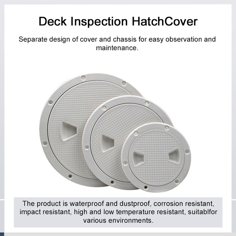 ABS Round Deck Inspection Access AntiSlip HatchCover Boat Screw Out Deck Inspection Plate Cover Boat Inspection Accessories