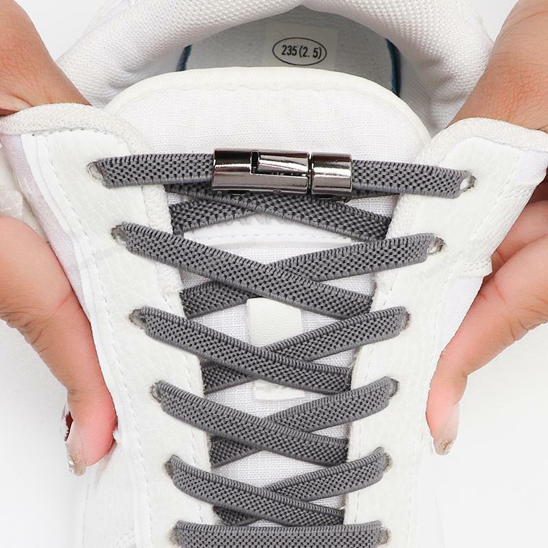 New Elastic Laces Sneakers Round Press Lock Shoelaces Without ties Kids Adult No Tie Shoelace Rubber Bands Shoes Accessories