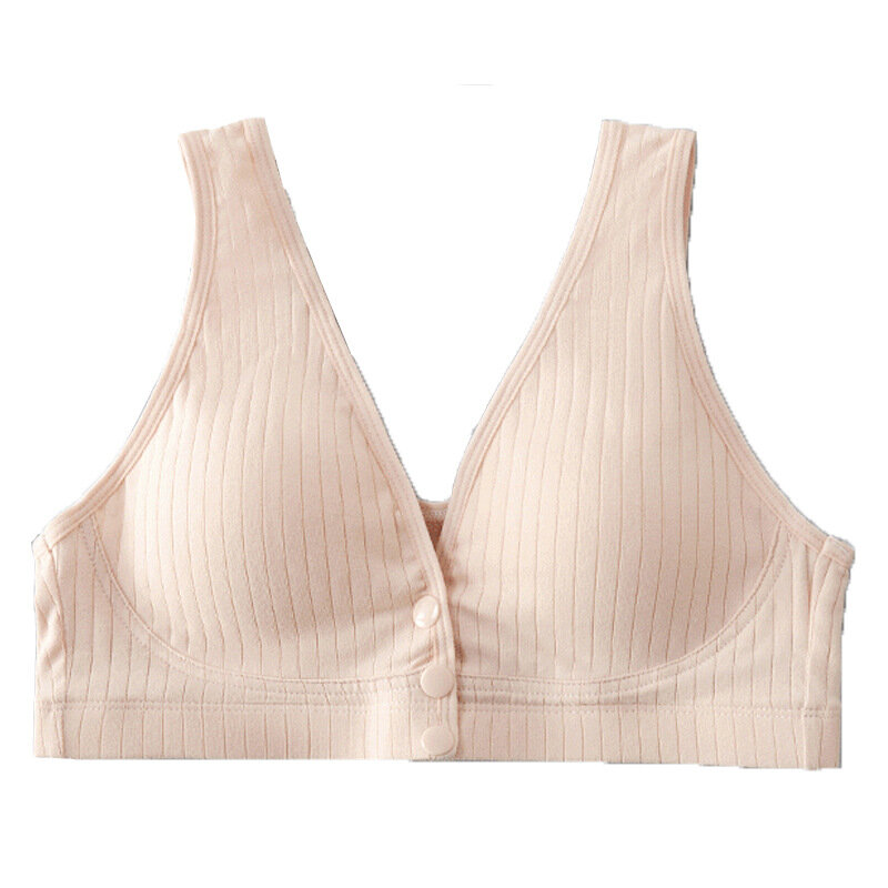 Soutien-gorge d'allaitement en pur coton pour femme, sous-vêtement de grossesse, grande taille, bralette, haut court