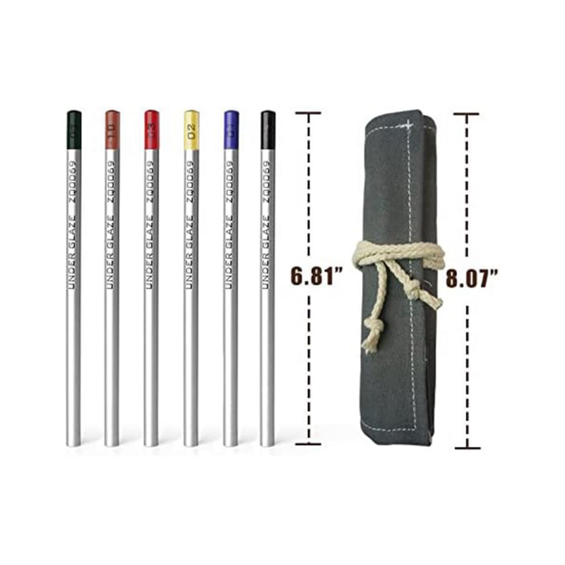 6ชิ้นดินสอ underglaze ดินสอ underglaze สำหรับเครื่องปั้นดินเผาดินสอ underglaze ที่มีความแม่นยำดินสอ underglaze สำหรับเครื่องปั้นดินเผา