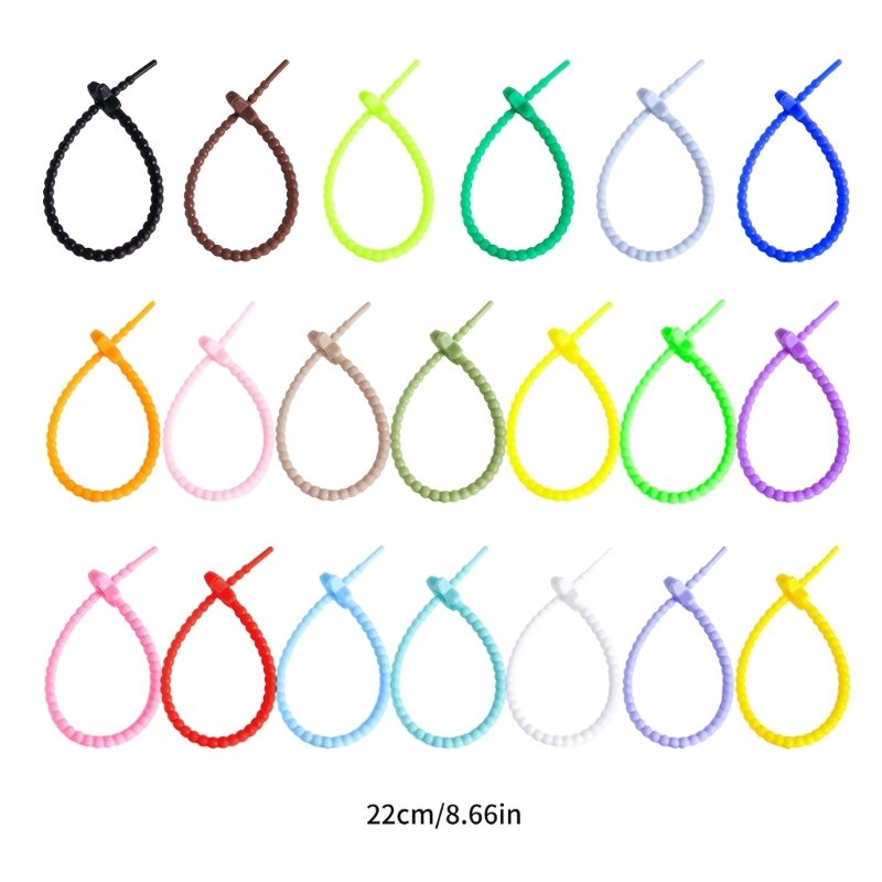 F42F Kleine sterren siliconen touw DIY sieraden sleutelhanger jurk tags zelfsluitende riem