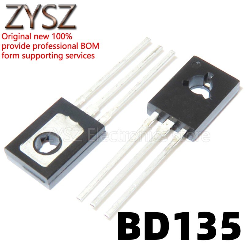 1 pces bd135 npn canal 1.5a 45v em linha para-126 transistor de potência