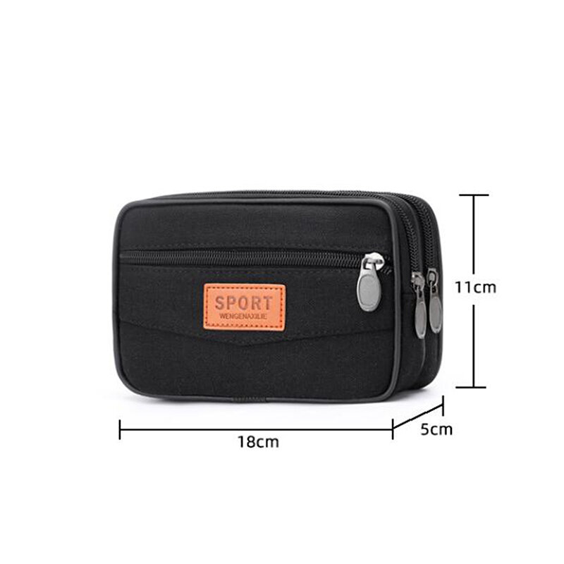 Multifunctional Pu Leather Waist Packs Solid Color Men Business Belt Bag Horizontal And Vertical Section Wallet Case Purse