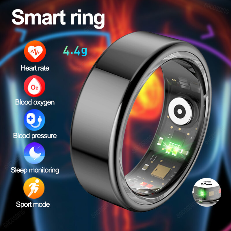 2024 New Smart Ring multifunzionale Step Health Tracker cardiofrequenzimetro Monitor dell'ossigeno nel sangue impermeabile uomo donna Sleep Fitness Ring